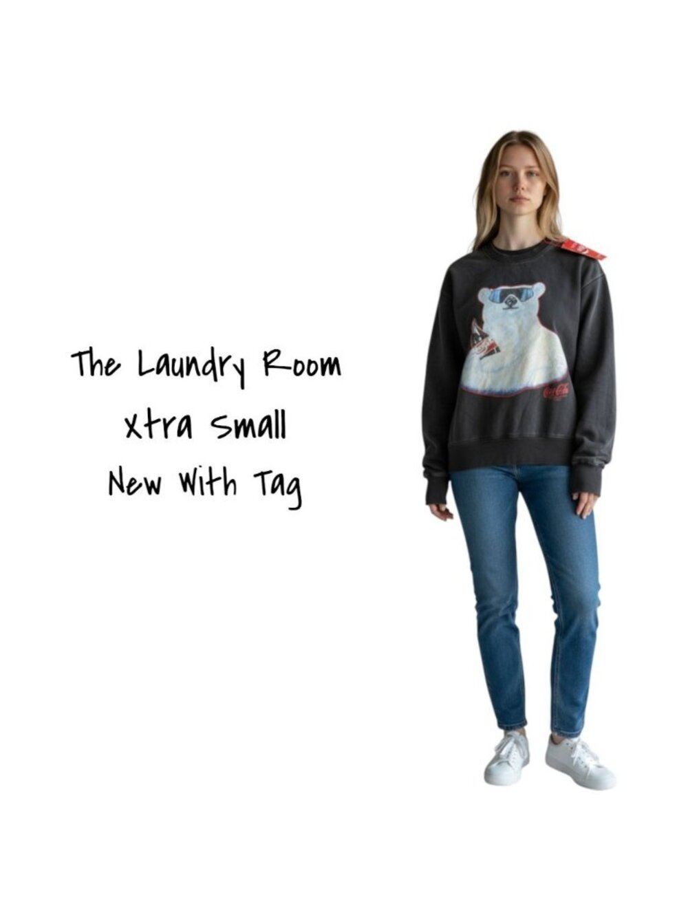Coca-Cola Polar Bear Graphic Sweatshirt The Laundry Room XS New with Tag